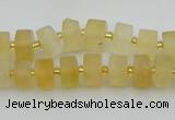 CRB454 15.5 inche 6*10mm tyre matte citrine gemstone beads