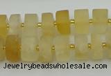 CRB455 15.5 inche 8*12mm tyre matte citrine gemstone beads