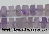 CRB456 15.5 inche 5*8mm tyre matte amethyst gemstone beads