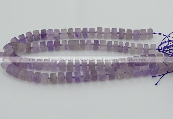 CRB456 15.5 inche 5*8mm tyre matte amethyst gemstone beads