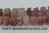 CRB460 15.5 inche 6*10mm tyre matte strawberry quartz gemstone beads