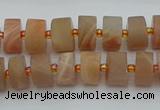 CRB464 15.5 inche 8*12mm tyre matte moonstone gemstone beads