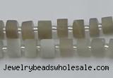 CRB465 15.5 inche 5*8mm tyre matte grey moonstone gemstone beads