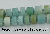 CRB469 15.5 inche 6*10mm tyre matte amazonite gemstone beads