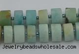 CRB470 15.5 inche 8*12mm tyre matte amazonite gemstone beads