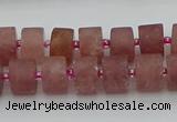 CRB479 15.5 inches 7*12mm tyre strawberry quartz beads wholesale