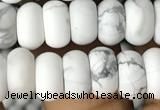 CRB5000 15.5 inches 4*6mm rondelle matte white howlite beads wholesale