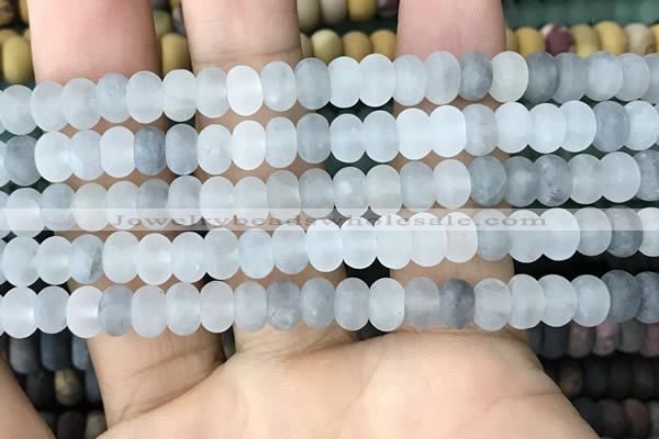 CRB5001 15.5 inches 4*6mm rondelle matte cloudy quartz beads wholesale