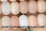 CRB5003 15.5 inches 4*6mm rondelle matte pink aventurine beads