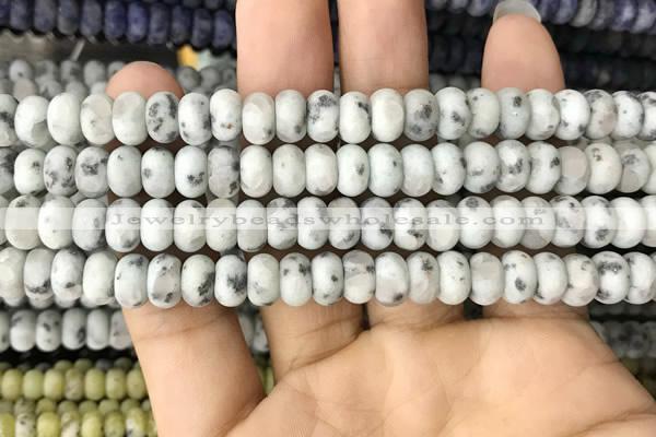 CRB5010 15.5 inches 4*6mm rondelle matte sesame jasper beads