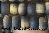 CRB5024 15.5 inches 4*6mm rondelle matte yellow tiger eye beads