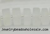 CRB503 15.5 inches 8*16mm tyre matte white crystal beads wholesale