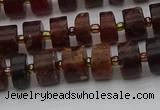 CRB505 15.5 inches 5*8mm tyre orange garnet beads wholesale