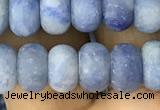 CRB5055 15.5 inches 5*8mm rondelle matte blue aventurine beads