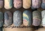 CRB5062 15.5 inches 5*8mm rondelle matte picasso jasper beads