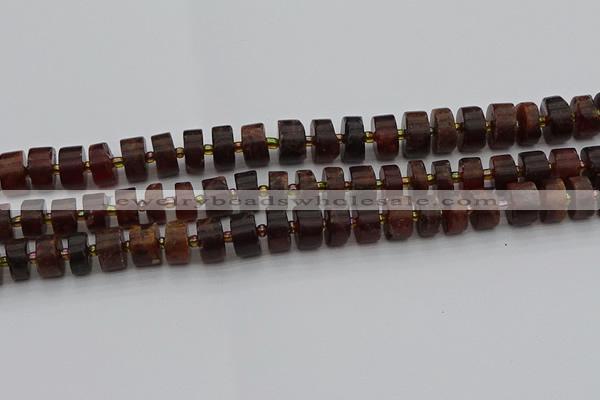 CRB507 15.5 inches 6*12mm tyre orange garnet beads wholesale