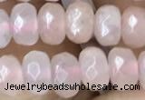 CRB5101 15.5 inches 4*6mm faceted rondelle rose quartz beads