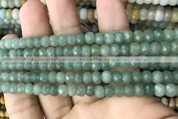 CRB5104 15.5 inches 4*6mm faceted rondelle green aventurine beads