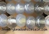 CRB5112 15.5 inches 4*6mm faceted rondelle grey agate beads