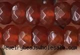 CRB5114 15.5 inches 4*6mm faceted rondelle red agate beads