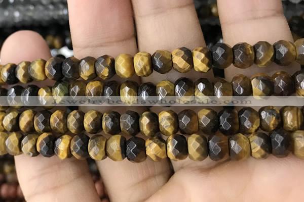 CRB5121 15.5 inches 4*6mm faceted rondelle yellow tiger eye beads