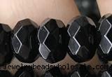 CRB5161 15.5 inches 5*8mm faceted rondelle black agate beads