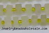 CRB518 15.5 inches 5*8mm tyre matte lemon quartz beads