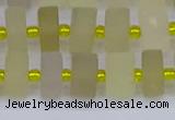 CRB519 15.5 inches 6*10mm tyre matte lemon quartz beads