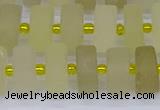 CRB520 15.5 inches 6*12mm tyre matte lemon quartz beads