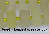 CRB521 15.5 inches 7*14mm tyre matte lemon quartz beads