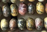 CRB5305 15.5 inches 4*6mm rondelle leopard skin jasper beads wholesale