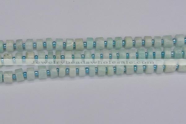 CRB531 15.5 inches 6*10mm tyre Chinese amazonite beads wholesale