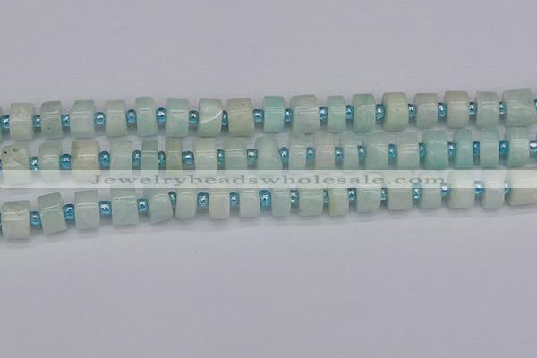 CRB532 15.5 inches 6*12mm tyre Chinese amazonite beads wholesale