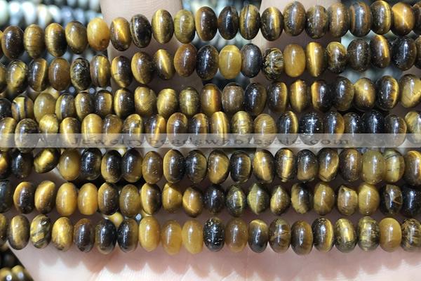 CRB5320 15.5 inches 4*6mm rondelle yellow tiger eye beads