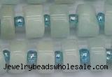 CRB533 15.5 inches 7*14mm tyre Chinese amazonite beads wholesale