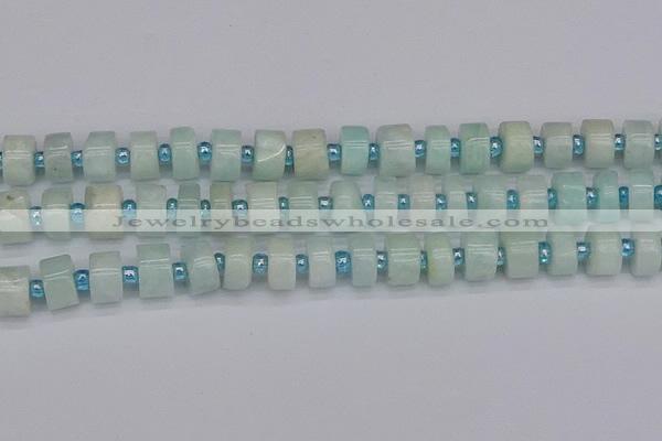 CRB533 15.5 inches 7*14mm tyre Chinese amazonite beads wholesale