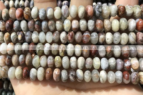 CRB5337 15.5 inches 5*8mm rondelle Mexican crazy lace agate beads