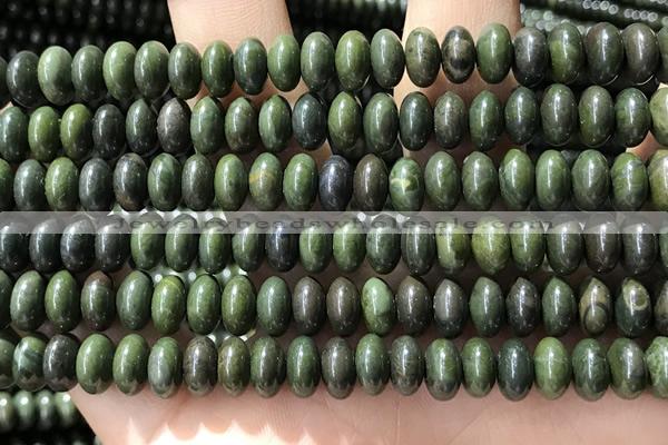 CRB5346 15.5 inches 5*8mm rondelle bronze green stone beads