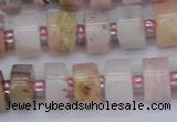 CRB543 15.5 inches 6*10mm tyre natural pink opal gemstone beads