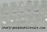 CRB549 15.5 inches 6*10mm faceted rondelle white crystal beads