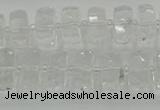 CRB551 15.5 inches 8*14mm faceted rondelle white crystal beads