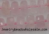 CRB557 15.5 inches 6*10mm faceted rondelle rose quartz beads