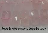 CRB559 15.5 inches 8*14mm faceted rondelle rose quartz beads