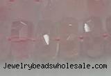 CRB560 15.5 inches 8*16mm faceted rondelle rose quartz beads