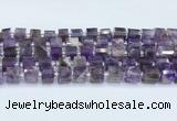 CRB5603 15.5 inches 7mm - 8mm faceted tyre amethyst beads