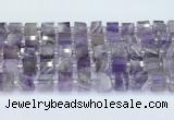 CRB5604 15.5 inches 7mm - 8mm faceted tyre amethyst beads