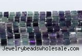 CRB5605 15.5 inches 7mm - 8mm faceted tyre fluorite beads