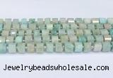 CRB5608 15.5 inches 7mm - 8mm faceted tyre amazonite beads