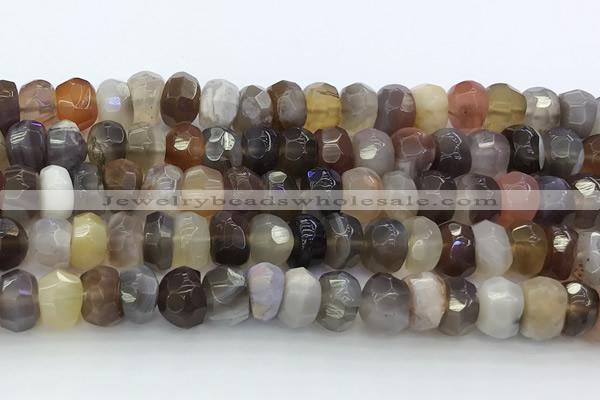 CRB5627 15.5 inches 4*7mm - 5*8mm faceted rondelle Botswana agate beads