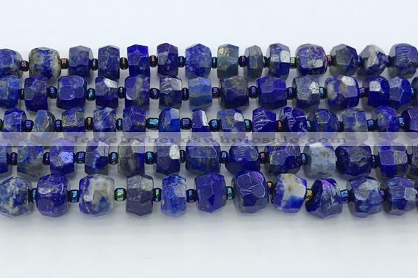 CRB5629 15.5 inches 6*9mm – 9*10mm faceted rondelle lapis lazuli beads